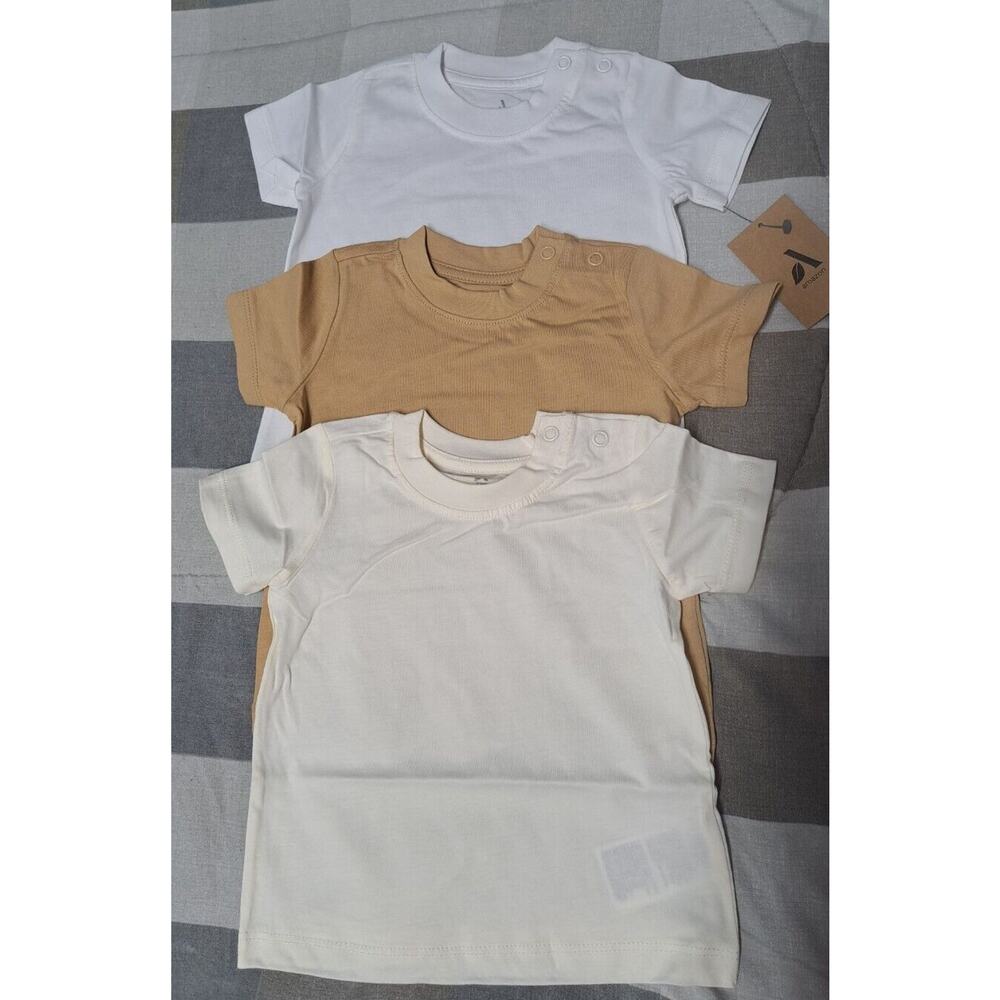Amazon Aware Unisex Babies' Cotton‎ Jersey Short Sleeve T-Shirt Pack Of 3 (6 M)